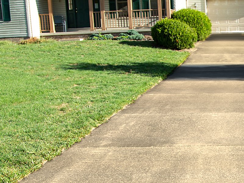 Clean driveway after pressure washing